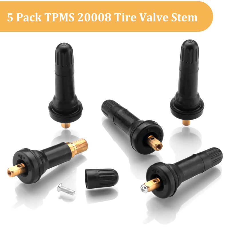 luxlead 5 PCS TPMS 20008 Tire Valve Stem Set, Rubber Snap-in Tubeless Tire Valve Stems Fit for 0.453 inch Rim Holes on Vehicle Tires - Image 4